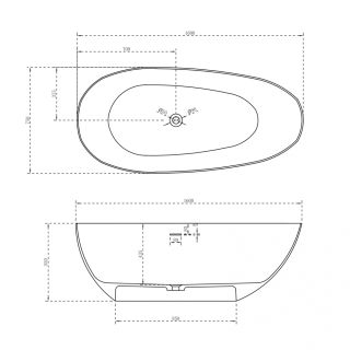 Ванна из искусственного камня ABBER Stein AS9611-1.6 160x75см белый матовый